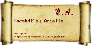 Macskásy Aniella névjegykártya